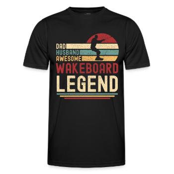 Papa Ehemann Wakeboard Legende vintage retro - Männer Funktions-T-Shirt - Schwarz - Vorne - AI Model Male 178 dark (178cm)