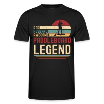 Papa Ehemann Paddleboard Legende vintage retro - Männer Funktions-T-Shirt - Schwarz - Vorne - AI Model Male 178 dark (178cm)