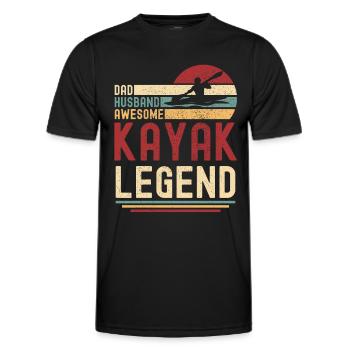 Ehemann Vater Kayak Legende Retro Vintage - Männer Funktions-T-Shirt - Schwarz - Vorne - AI Model Male 178 dark (178cm)