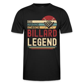 Papa Ehemann Billard Legende vintage retro - Männer Funktions-T-Shirt - Schwarz - Vorne - AI Model Male 178 dark (178cm)