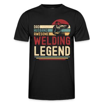 Mari Père Soudeur légendaire rétro vintage - T-shirt sport Homme - noir - Devant - AI Model Male 178 dark (178cm)
