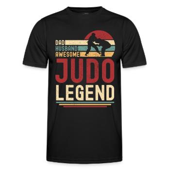Papa Husband Judo Legend vintage retro - Men's Functional T-Shirt - black - Front - AI Model Male 178 dark (178cm)