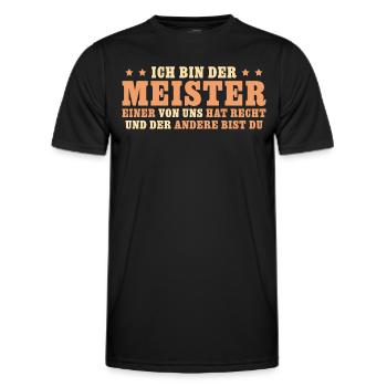 Handwerk Meisterprüfung bestanden Spruch Meister - Männer Funktions-T-Shirt - Schwarz - Vorne - AI Model Male 178 dark (178cm)