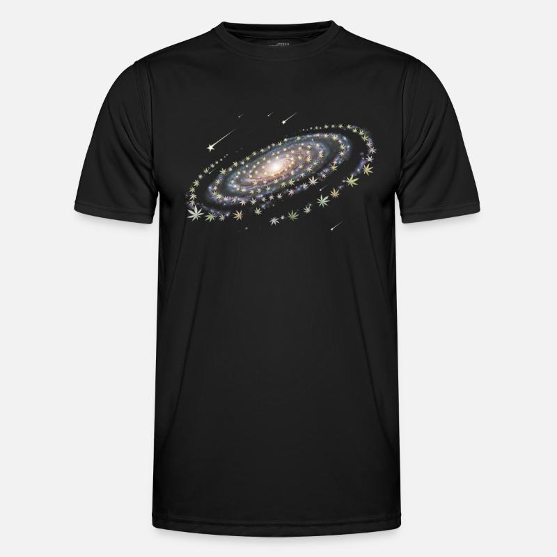 Galaxy Hanfblatt Spirale - Cannabis - Weed Männer Funktions-T-Shirt