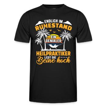 Ruhestand Lustig für Heilpraktiker Rentner - Männer Funktions-T-Shirt - Schwarz - Vorne - AI Model Male 178 dark (178cm)