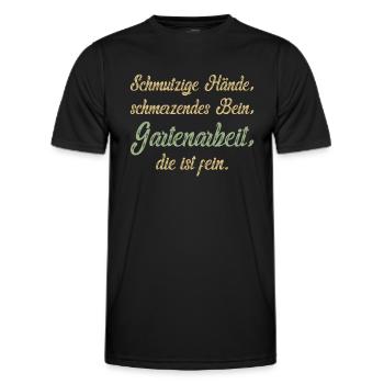 Lustiges Gärtner Gedicht Hobbygärtner Garten - Männer Funktions-T-Shirt - Schwarz - Vorne - AI Model Male 178 dark (178cm)