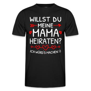 Willst du meine Mama heiraten? Heiratsantrag - Männer Funktions-T-Shirt - Schwarz - Vorne - AI Model Male 178 dark (178cm)