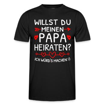 Willst du meinen Papa heiraten? Heiratsantrag - Männer Funktions-T-Shirt - Schwarz - Vorne - AI Model Male 178 dark (178cm)