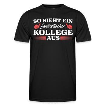 Arbeitskollege Büro bester Kollege - Männer Funktions-T-Shirt - Schwarz - Vorne - AI Model Male 178 dark (178cm)