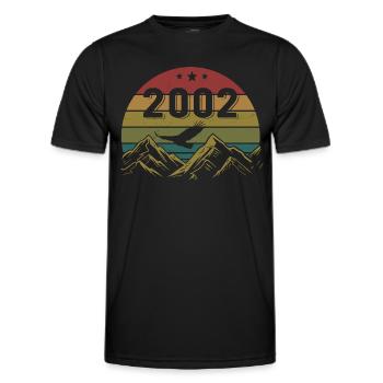 2002 Jahrgang Geburtstag 2002 Retro Geschenkidee - Männer Funktions-T-Shirt - Schwarz - Vorne - AI Model Male 178 dark (178cm)