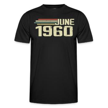 Juni 1960 Jahrestag Juni 1960 Juni 1960 Geburtstag - Männer Funktions-T-Shirt - Schwarz - Vorne - AI Model Male 178 dark (178cm)