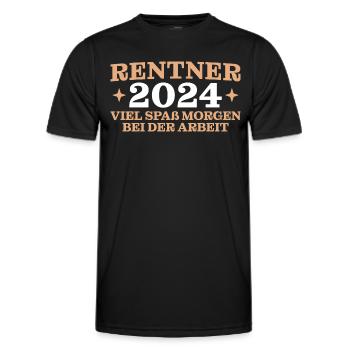 Rente 2024 Ruhestand Humor Rentner - Männer Funktions-T-Shirt - Schwarz - Vorne - AI Model Male 178 dark (178cm)
