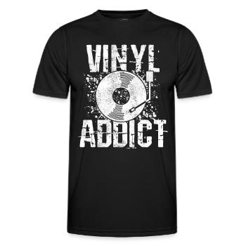Vinyl Record Collectible DJ Gift - Men's Functional T-Shirt - black - Front - AI Model Male 178 dark (178cm)