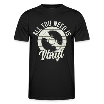 Vinyl Record Collectible DJ Gift - Men's Functional T-Shirt - black - Front - AI Model Male 178 dark (178cm)