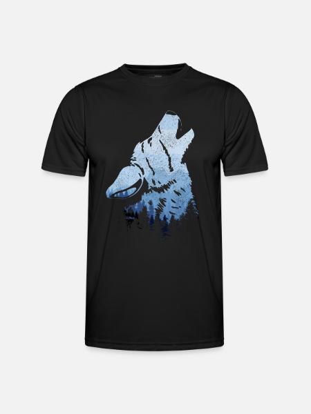 Howling Wolf Gift - Men's Functional T-Shirt - black