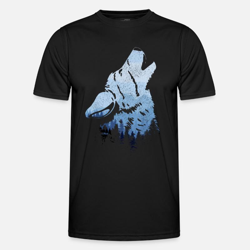 Howling Wolf Gift - Men's Functional T-Shirt - black