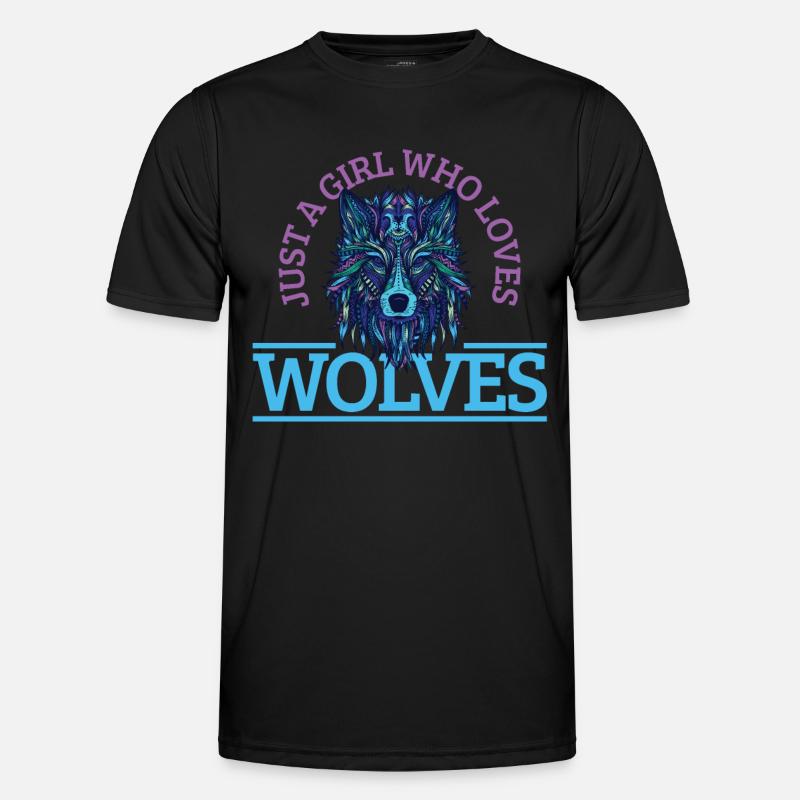 Wolf Geschenk - Männer Funktions-T-Shirt - Schwarz