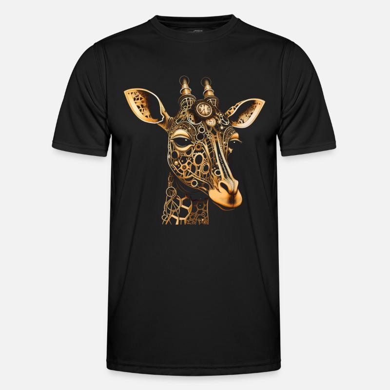 Giraffe Steampunk Tier Geschenk - Männer Funktions-T-Shirt - Schwarz