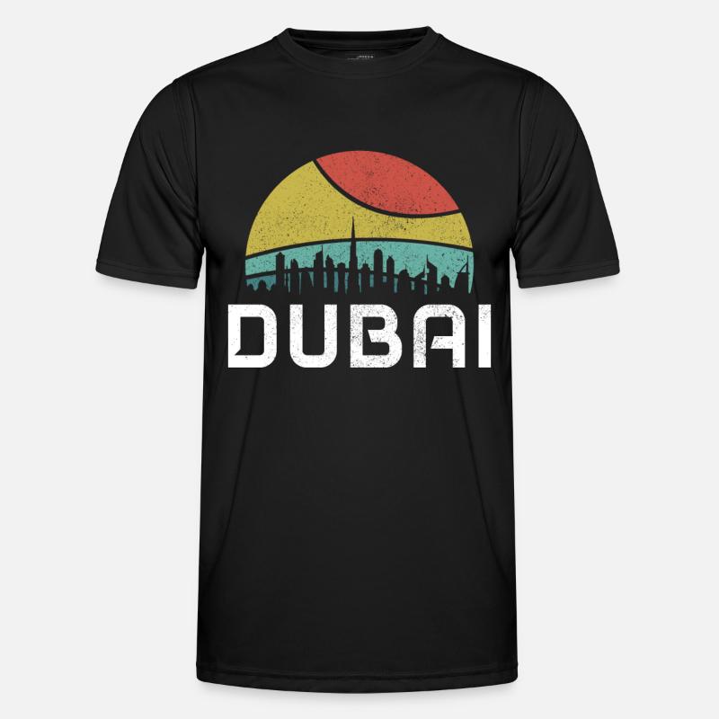Dubai Skyline UAE Souvenir - Men's Functional T-Shirt - black