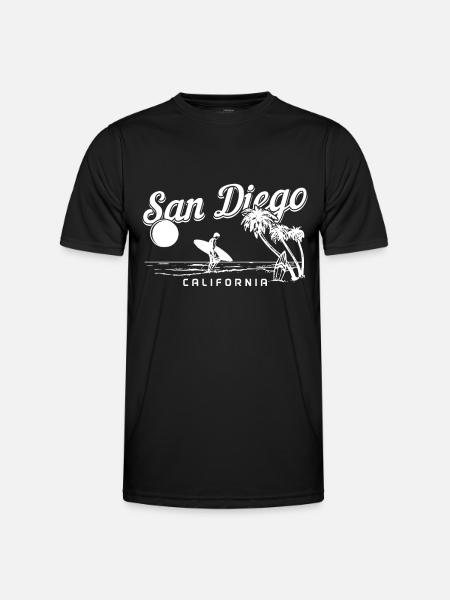 San Diego Kalifornien Surfer Souvenir - Männer Funktions-T-Shirt - Schwarz