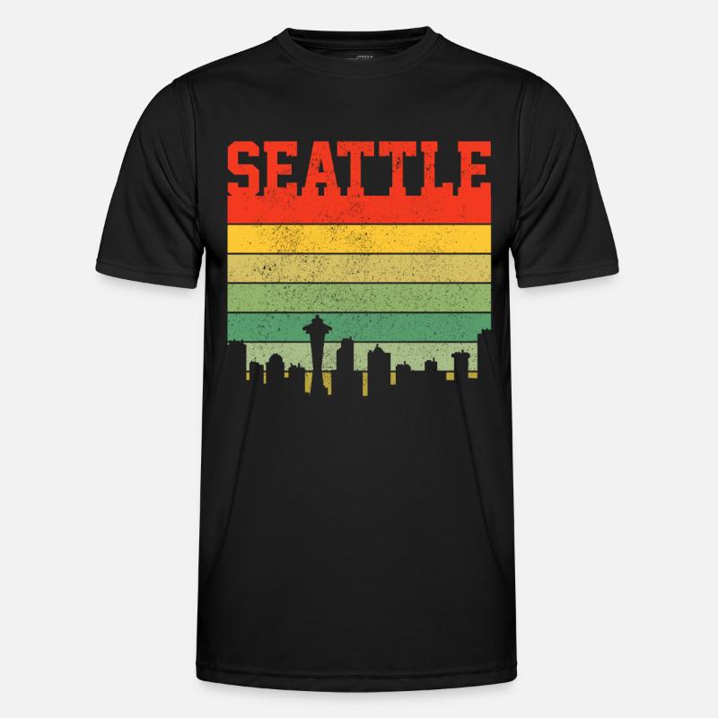 Seattle Washington Souvenir Gift - Men's Functional T-Shirt - black