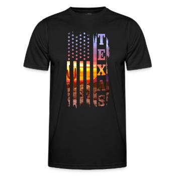 Texas - T-shirt sport Homme - noir - Devant - AI Model Male 178 dark (178cm)