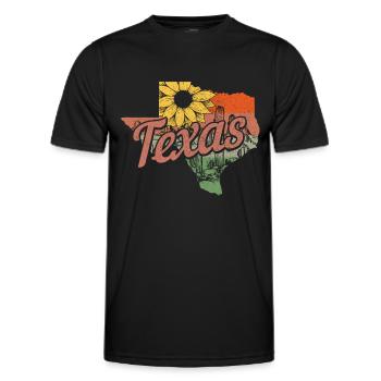 Texas - Men's Functional T-Shirt - black - Front - AI Model Male 178 dark (178cm)