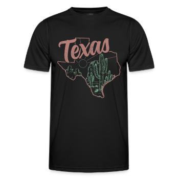Texas - Men's Functional T-Shirt - black - Front - AI Model Male 178 dark (178cm)