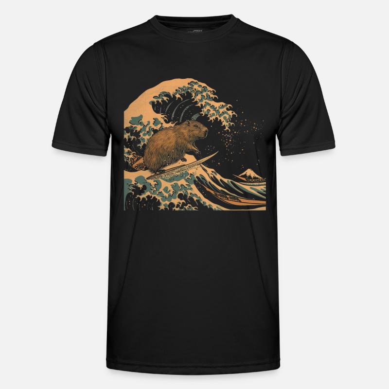 Capybara Lustiges Geschenk - Männer Funktions-T-Shirt - Schwarz