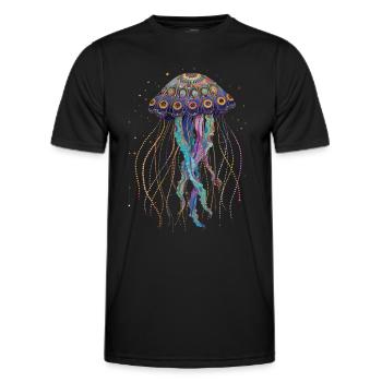 Cadeau de méduse - T-shirt sport Homme - noir - Devant - AI Model Male 178 dark (178cm)