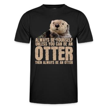 Otter - Männer Funktions-T-Shirt - Schwarz - Vorne - AI Model Male 178 dark (178cm)