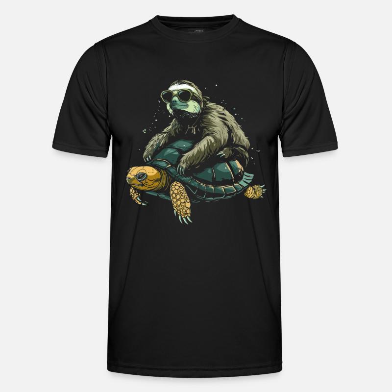 Sloth Turtle Funny Gift - Men's Functional T-Shirt - black