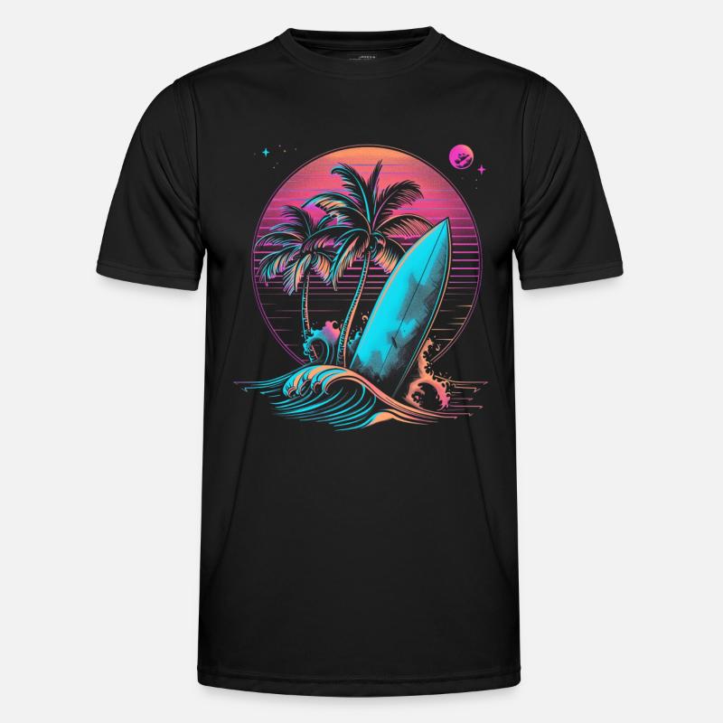 Surfen Retro Wave Surfer Geschenk Männer Funktions-T-Shirt