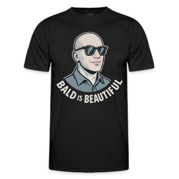 Männer Glatze Geschenkidee Bald Is Beautiful - Männer Funktions-T-Shirt - Schwarz - Vorne - AI Model Male 178 dark (178cm)
