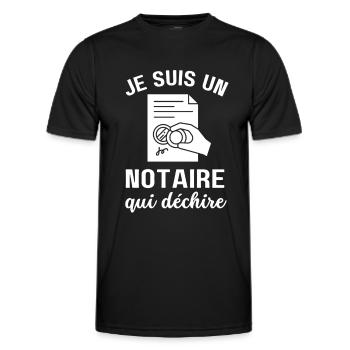 Notaire qui déchire Cadeau Humour - T-shirt sport Homme - noir - Devant - AI Model Male 178 dark (178cm)