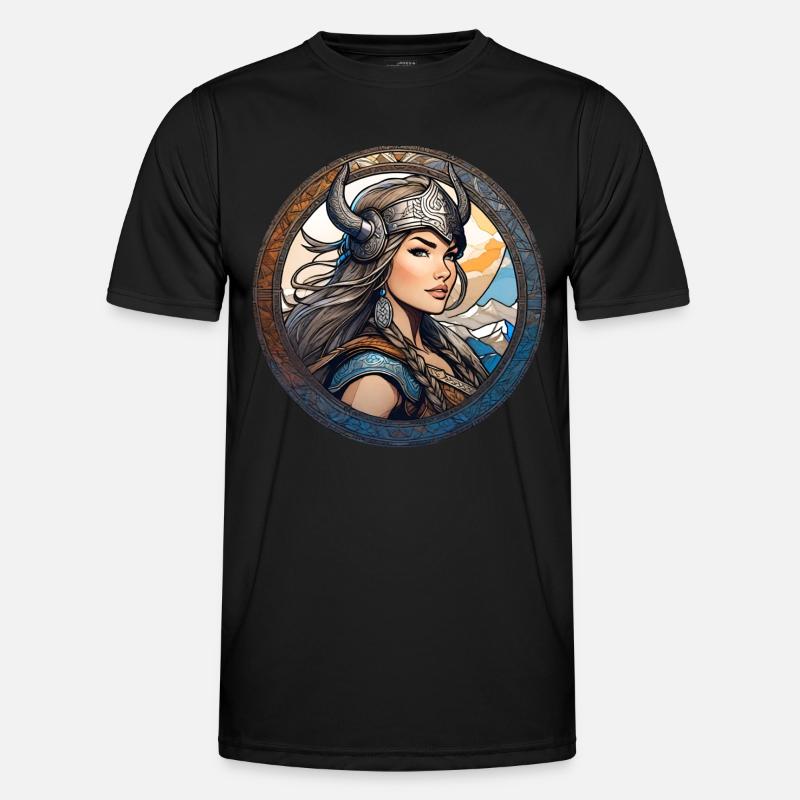 Stolze Wikingerin Germanin Schildmaid - Männer Funktions-T-Shirt - Schwarz
