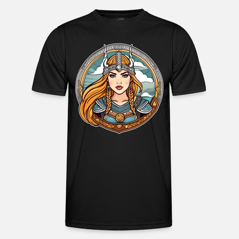 Stolze Wikingerin Germanin Schildmaid - Männer Funktions-T-Shirt - Schwarz