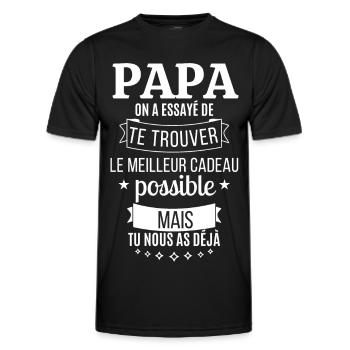 Vatertag T-Shirt - Bestes Geschenk - Männer Funktions-T-Shirt - Schwarz - Vorne - AI Model Male 178 dark (178cm)