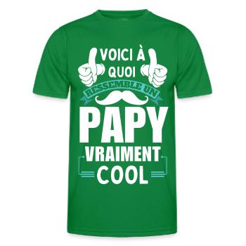 Really Cool Grandpa T-Shirt - Men's Functional T-Shirt - kelly green - Front - AI Model Male 178 dark (178cm)