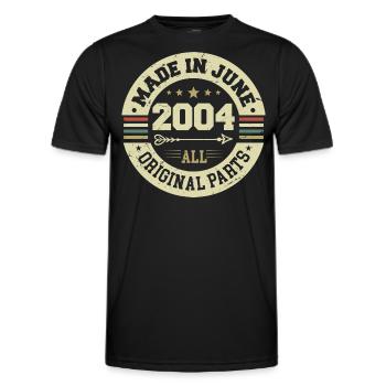 Juni 2004 Geburtstagsgeschenk Juni 2004 Juni 2004 - Männer Funktions-T-Shirt - Schwarz - Vorne - AI Model Male 178 dark (178cm)