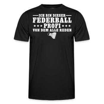Federball Profi von dem alle reden - Männer Funktions-T-Shirt - Schwarz - Vorne - AI Model Male 178 dark (178cm)
