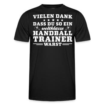 Handballtrainer Abschied Bester Trainer Geschenk - Männer Funktions-T-Shirt - Schwarz - Vorne - AI Model Male 178 dark (178cm)