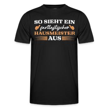 Hauswart Haustechniker Hausmeister Geschenk - Männer Funktions-T-Shirt - Schwarz - Vorne - AI Model Male 178 dark (178cm)