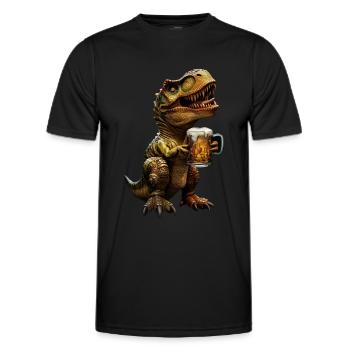 T-Rex - Männer Funktions-T-Shirt - Schwarz - Vorne - AI Model Male 178 dark (178cm)