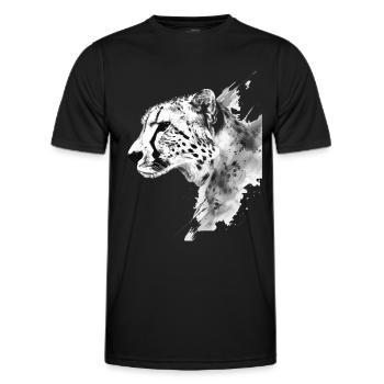 Gepard - Männer Funktions-T-Shirt - Schwarz - Vorne - AI Model Male 178 dark (178cm)
