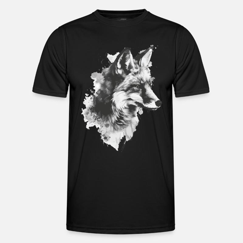 Fuchs - Männer Funktions-T-Shirt - Schwarz