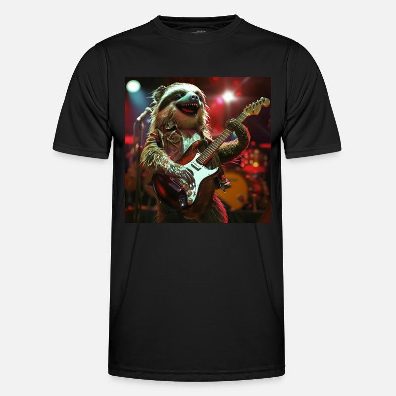 Faultier - Männer Funktions-T-Shirt - Schwarz