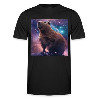 Wasserschwein - Männer Funktions-T-Shirt - Schwarz - Vorne - AI Model Male 178 dark (178cm)