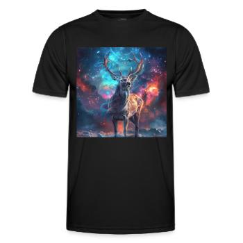 Roe deer - Men's Functional T-Shirt - black - Front - AI Model Male 178 dark (178cm)