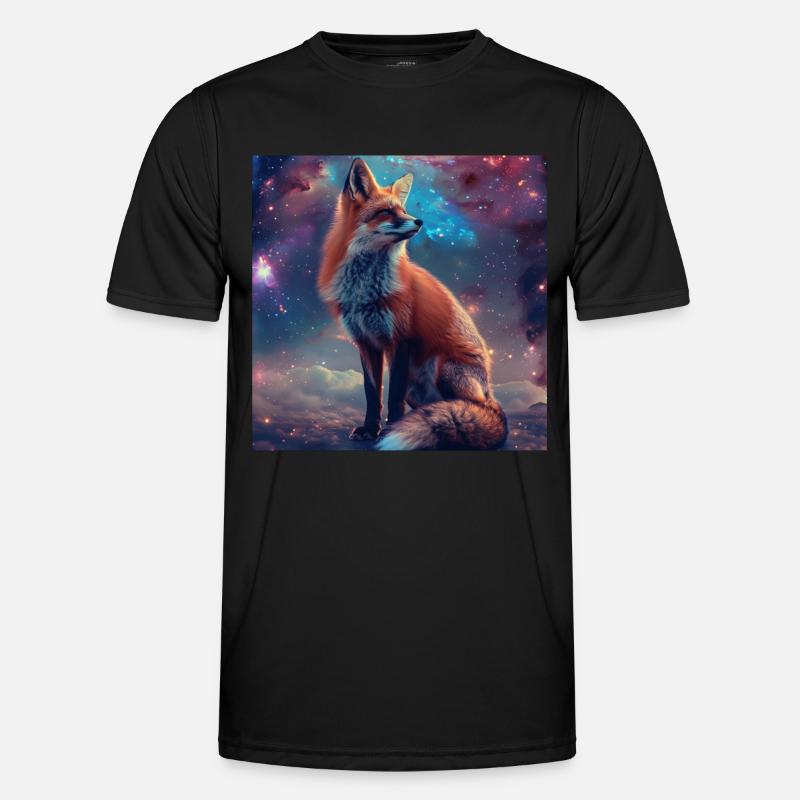 Fuchs - Männer Funktions-T-Shirt - Schwarz